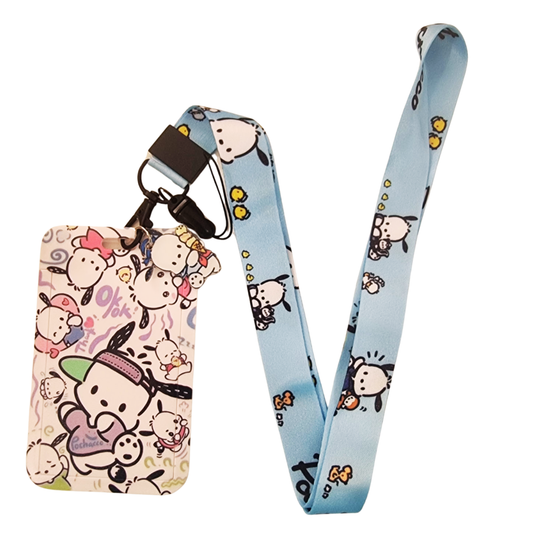 Pochacco Pastel Blue ID Card and Lanyard