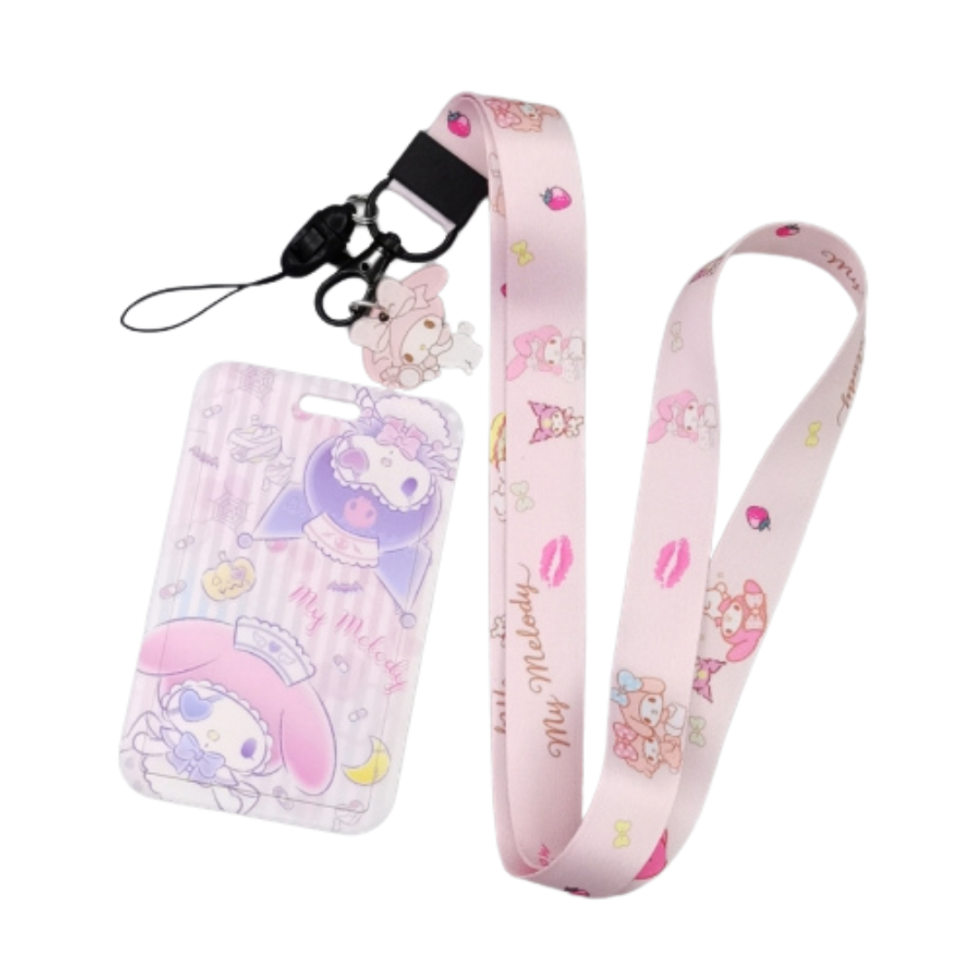 My Melody and Kuromi Nurse ID Card Holder and Lanyard