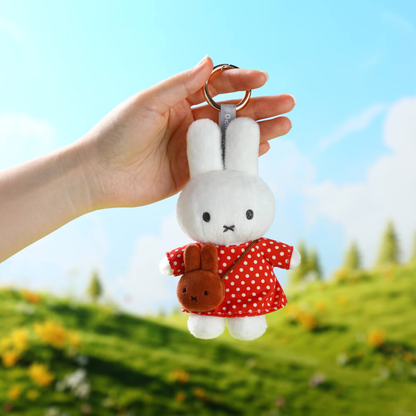 Miffy's Red Polka Dot Plush Keychain
