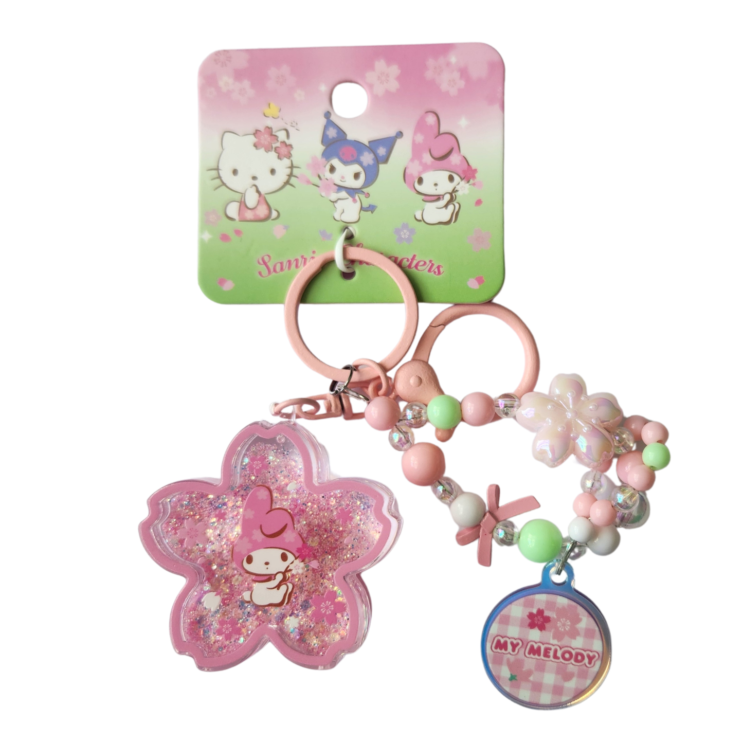 My Melody Sakura Glitter Keychain