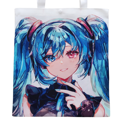 Hatsune Miku White Canvas Tote Bag