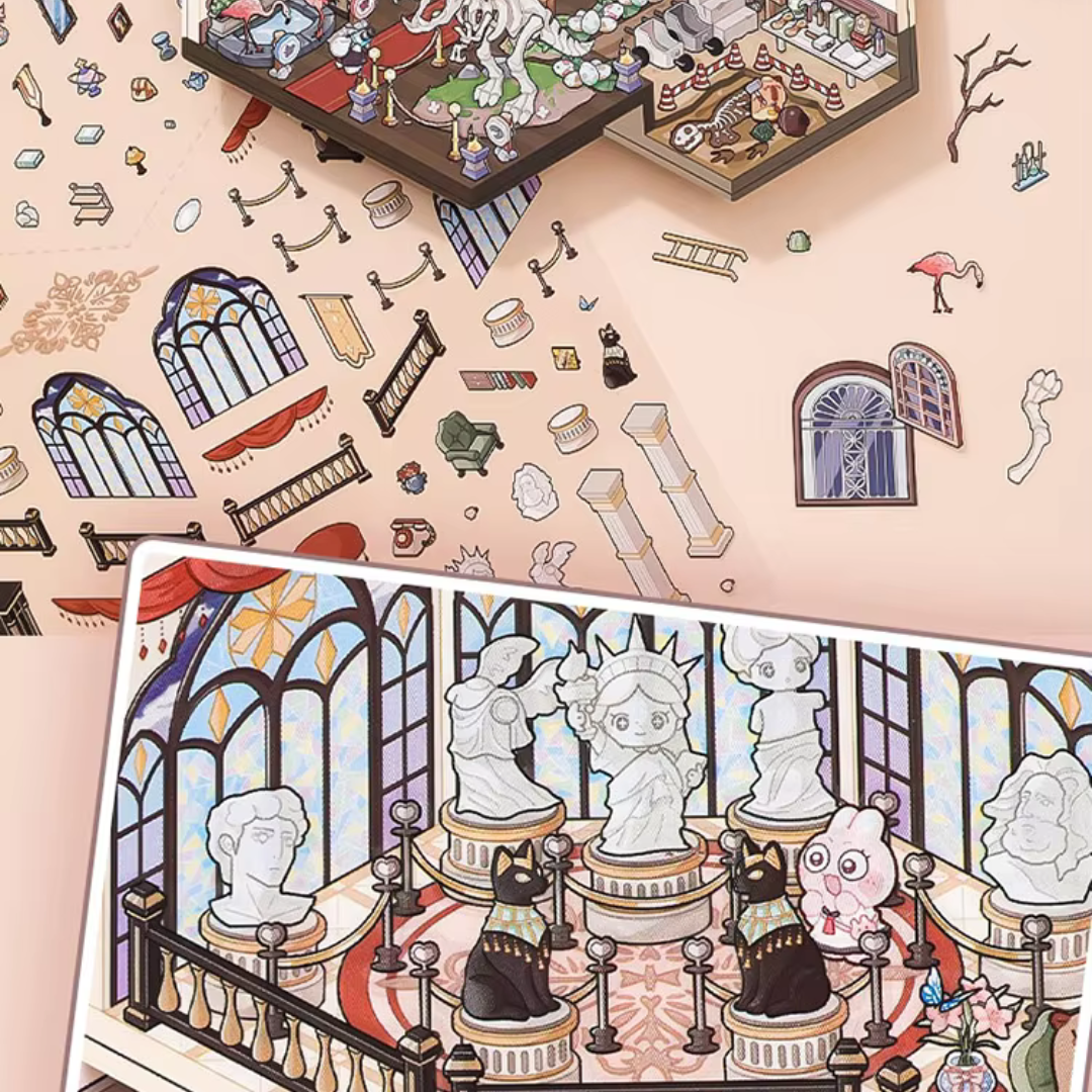 Museum Isometric Sticker Scene