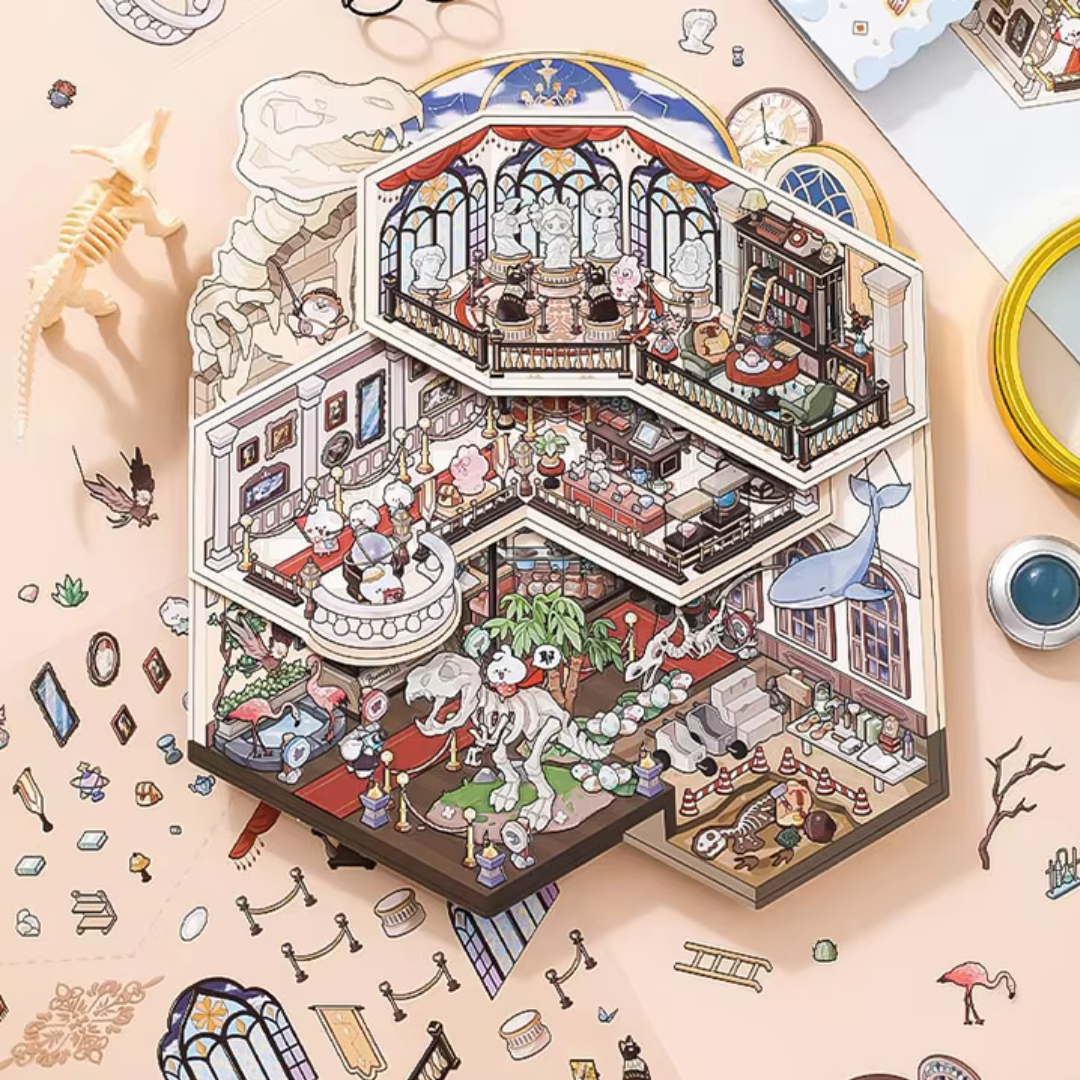 Museum Isometric Sticker Scene