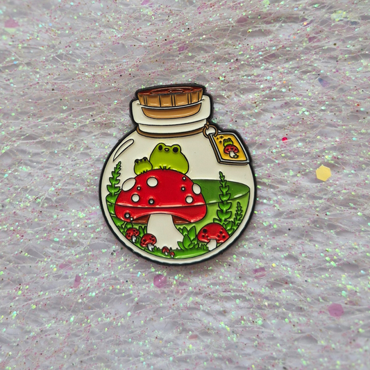 Mushroom Terrarium Enamel Alloy Pin