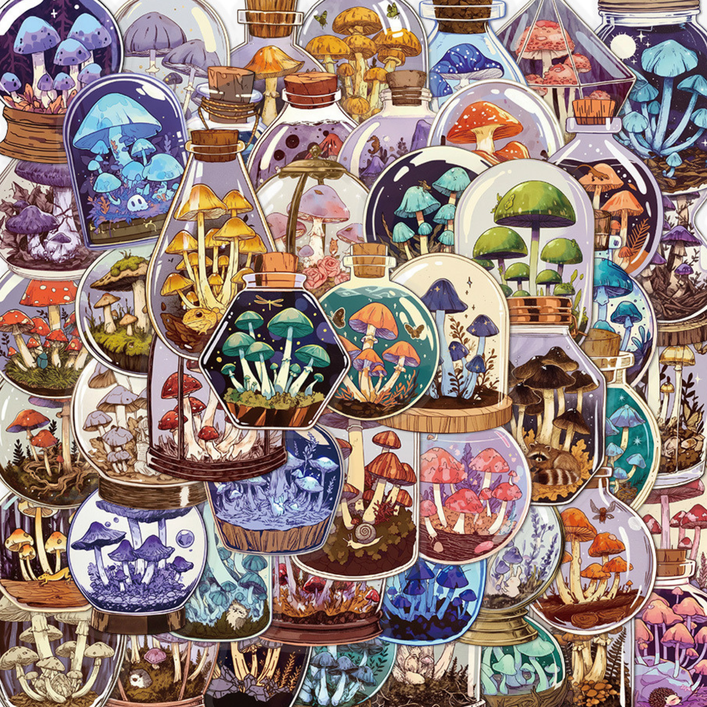 Mushroom Terrarium 50 Piece Sticker Pack