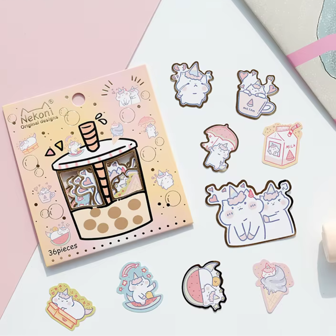 Boba Tea Sticker Flake Pack