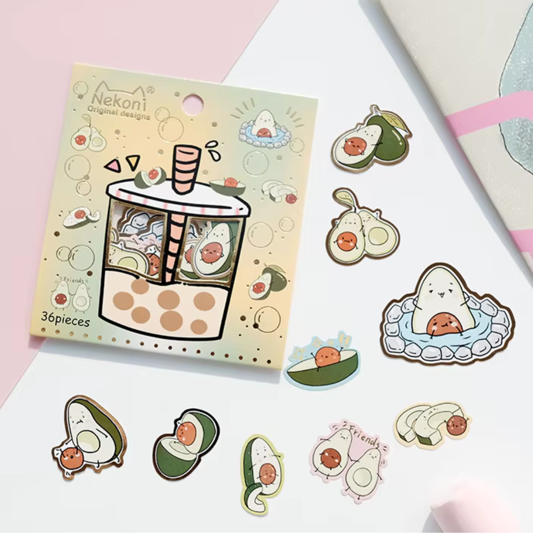 Boba Tea Sticker Flake Pack