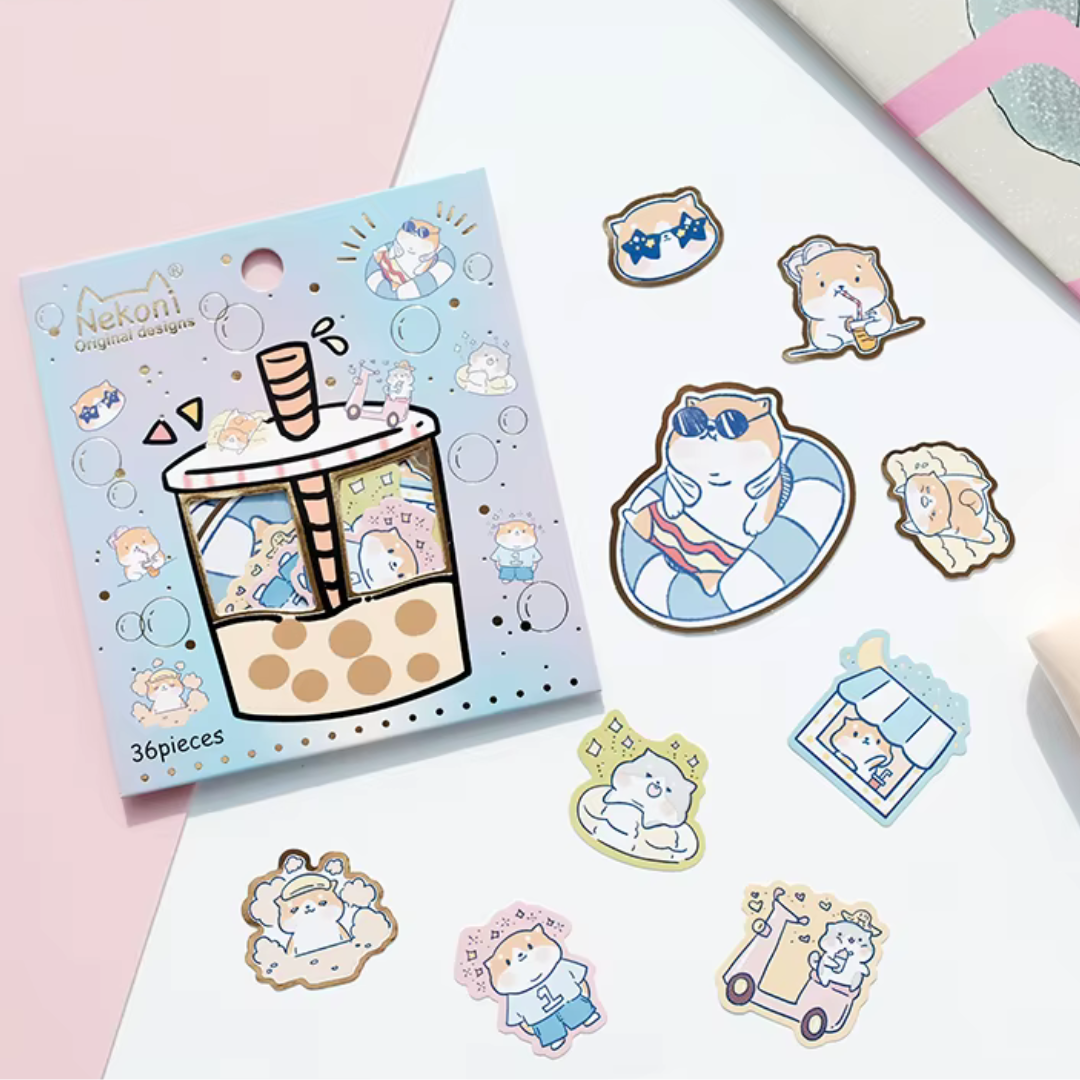 Boba Tea Sticker Flake Pack