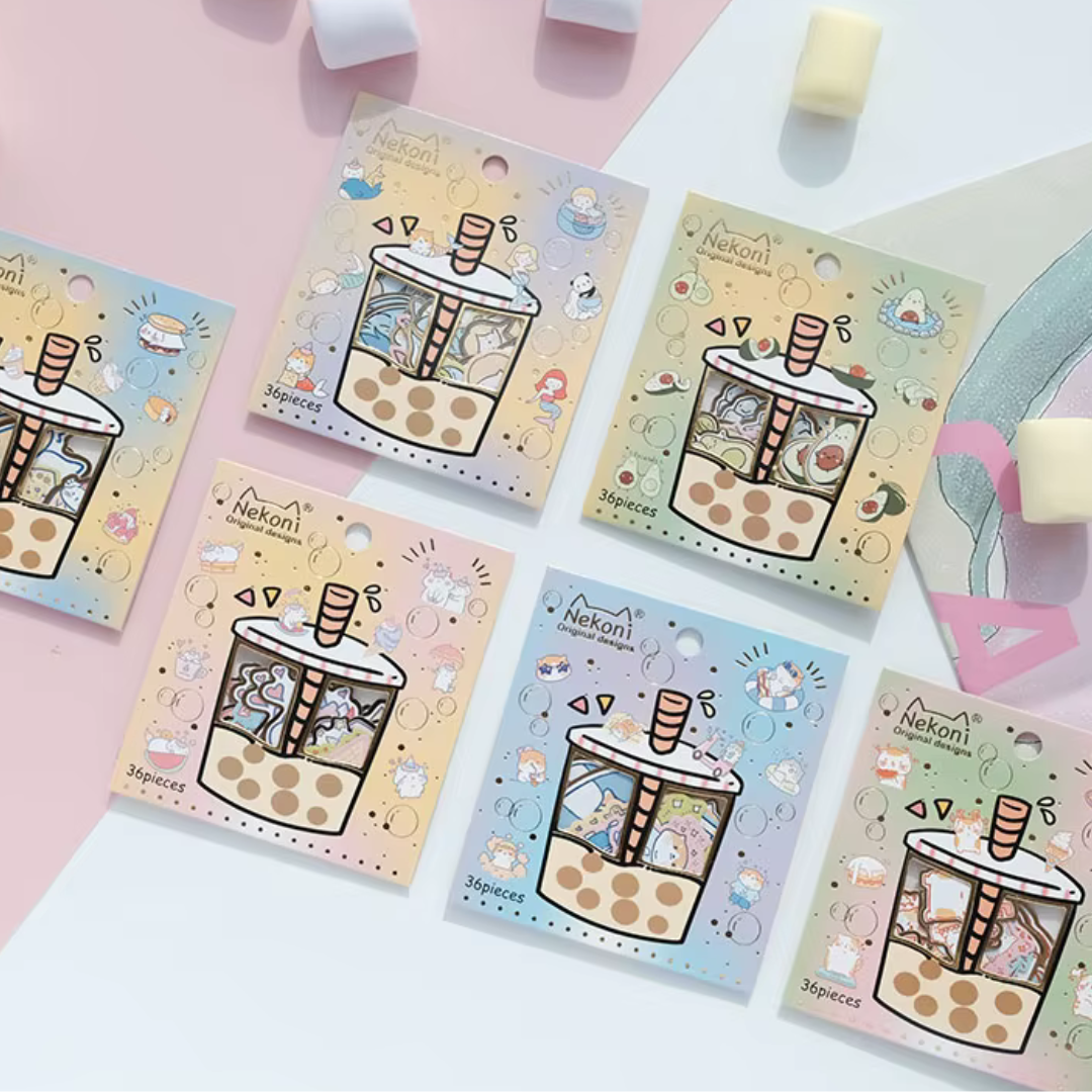 Boba Tea Sticker Flake Pack
