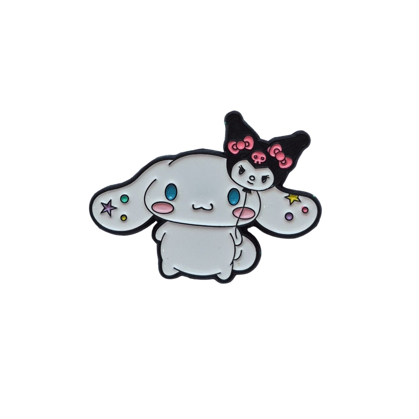 Cinnamoroll with Kuromi Balloon Enamel Alloy Pin