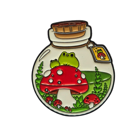 Mushroom Terrarium Enamel Alloy Pin