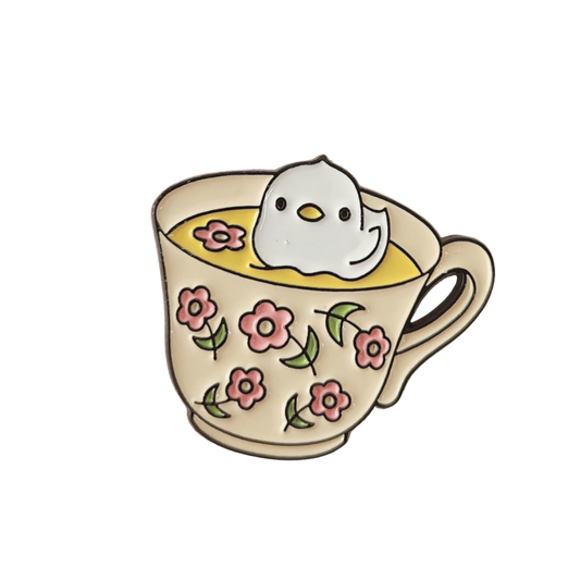 Duck in a Teacup Enamel Pin