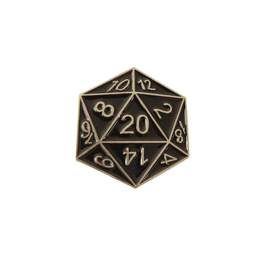 D20 Dice Enamel Alloy Pin