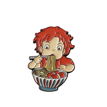 Ponyo Eating Ramen Enamel Pin