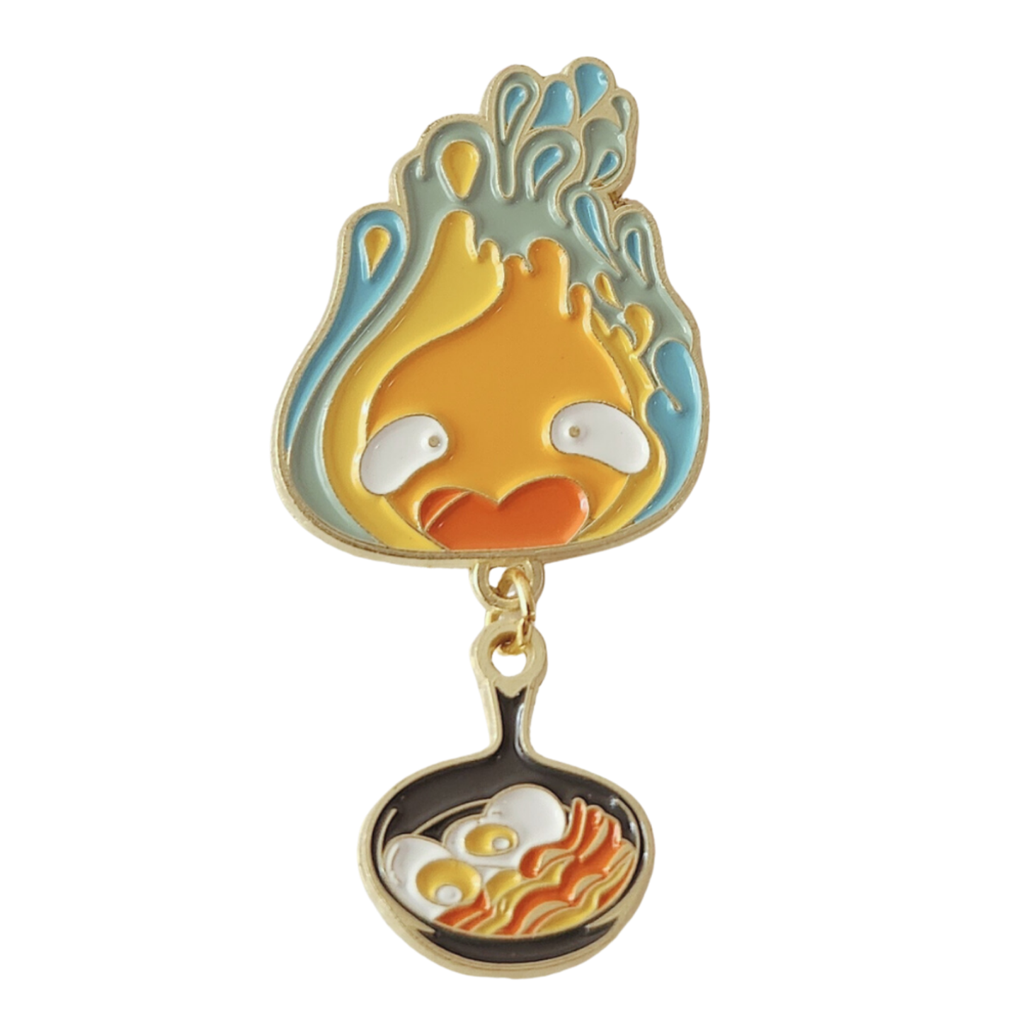 Calcifer Cooking Pan Dangle Enamel Pin