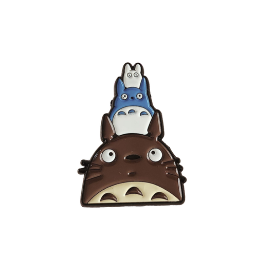 Stacked Totoro Trio Enamel Pin