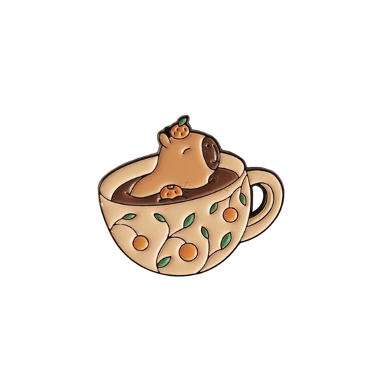 Capybara in a Teacup Enamel Alloy Pin