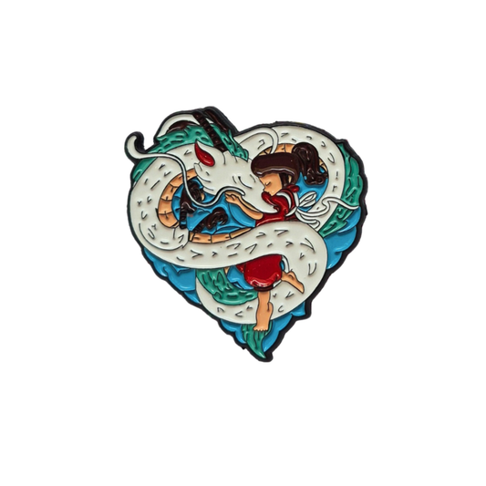 Spirited Away Haku and Chihiro Enamel Alloy Pin