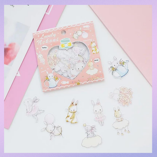 Lovely Nekoni Washi Sticker Flakes Bunny