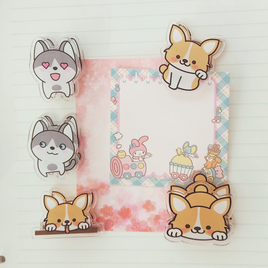 Kawaii Dog Acrylic Paper Clamps