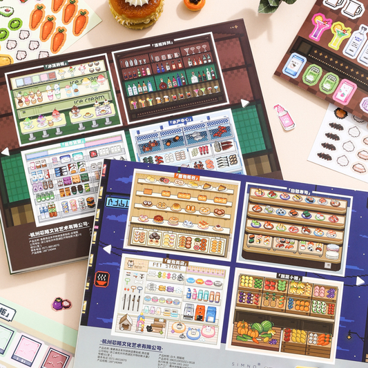 Pixel Store Scene Sticker Book