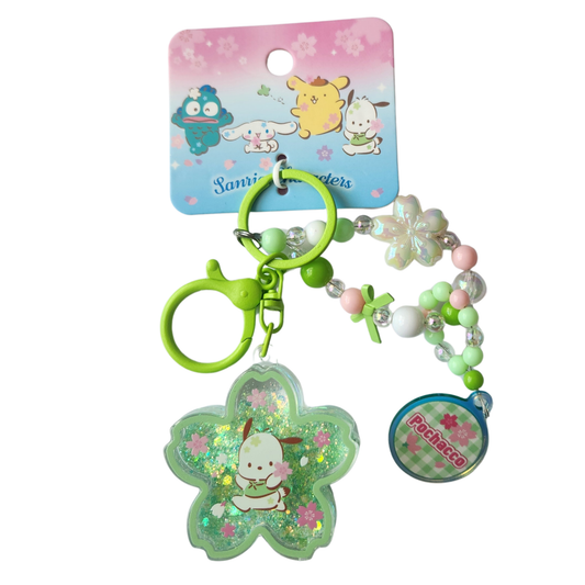 Pochacco Sakura Glitter Keychain