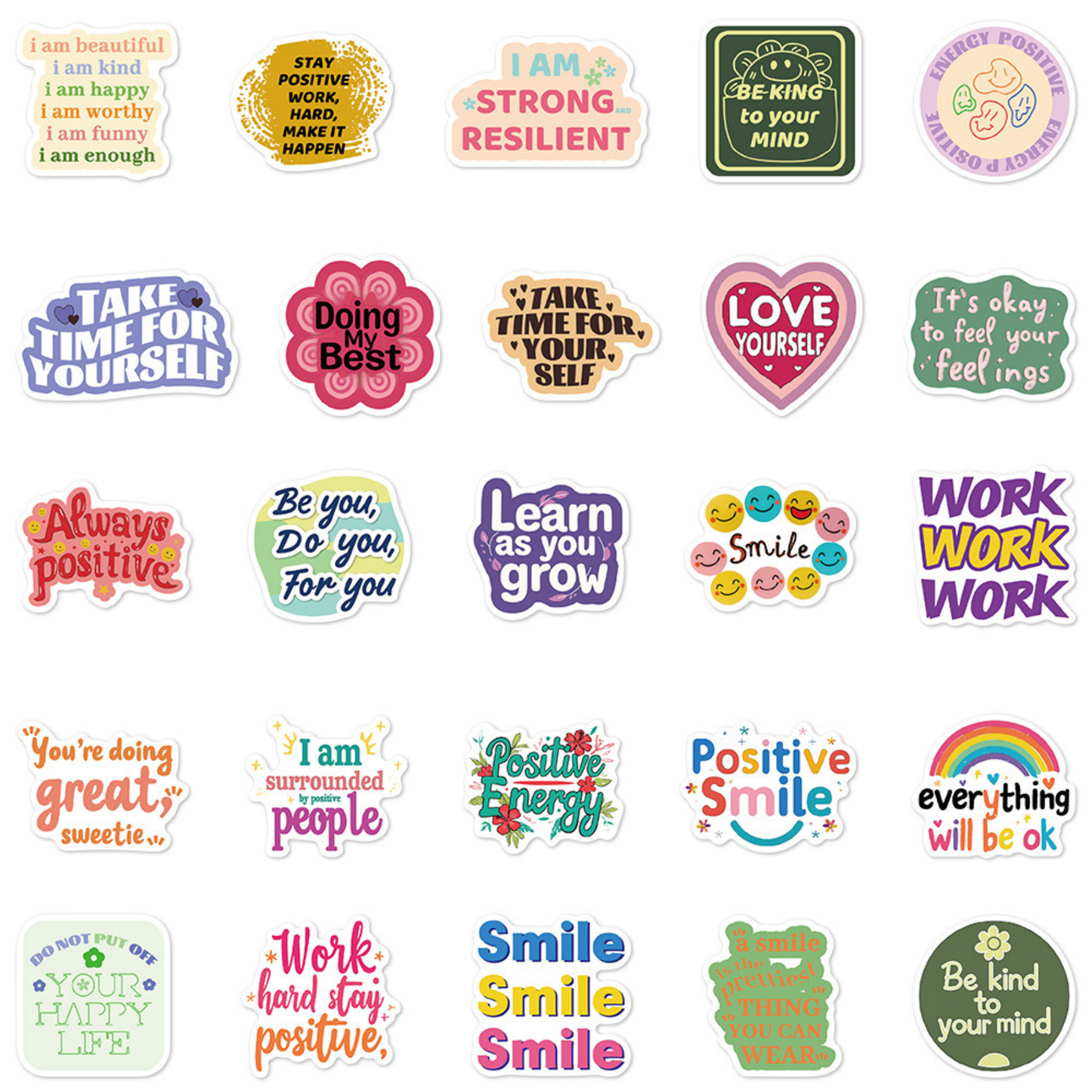 Positive Quotes 50 Piece Sticker Pack