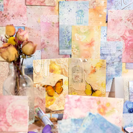 30 Piece Pack Flowers and Linen Vintage Papers
