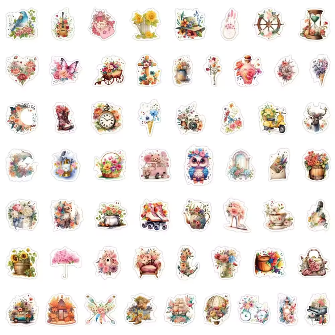 Flower Day Dreaming 50 Pack Stickers