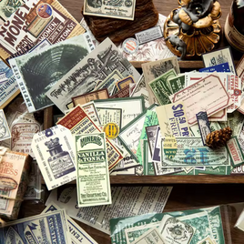 61 Piece Tickets to Travel Vintage Pages