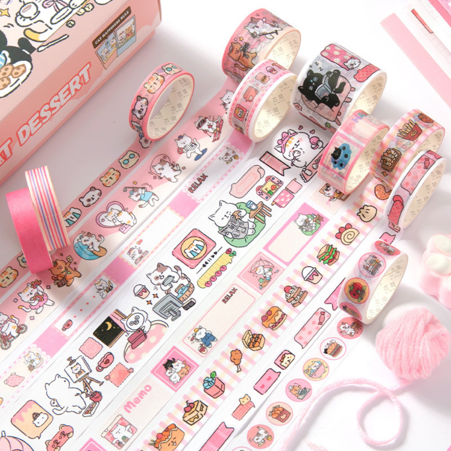 Cat Dessert Washi Box