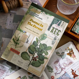 Poems In The Forest Vintage Sticker and Paper Book