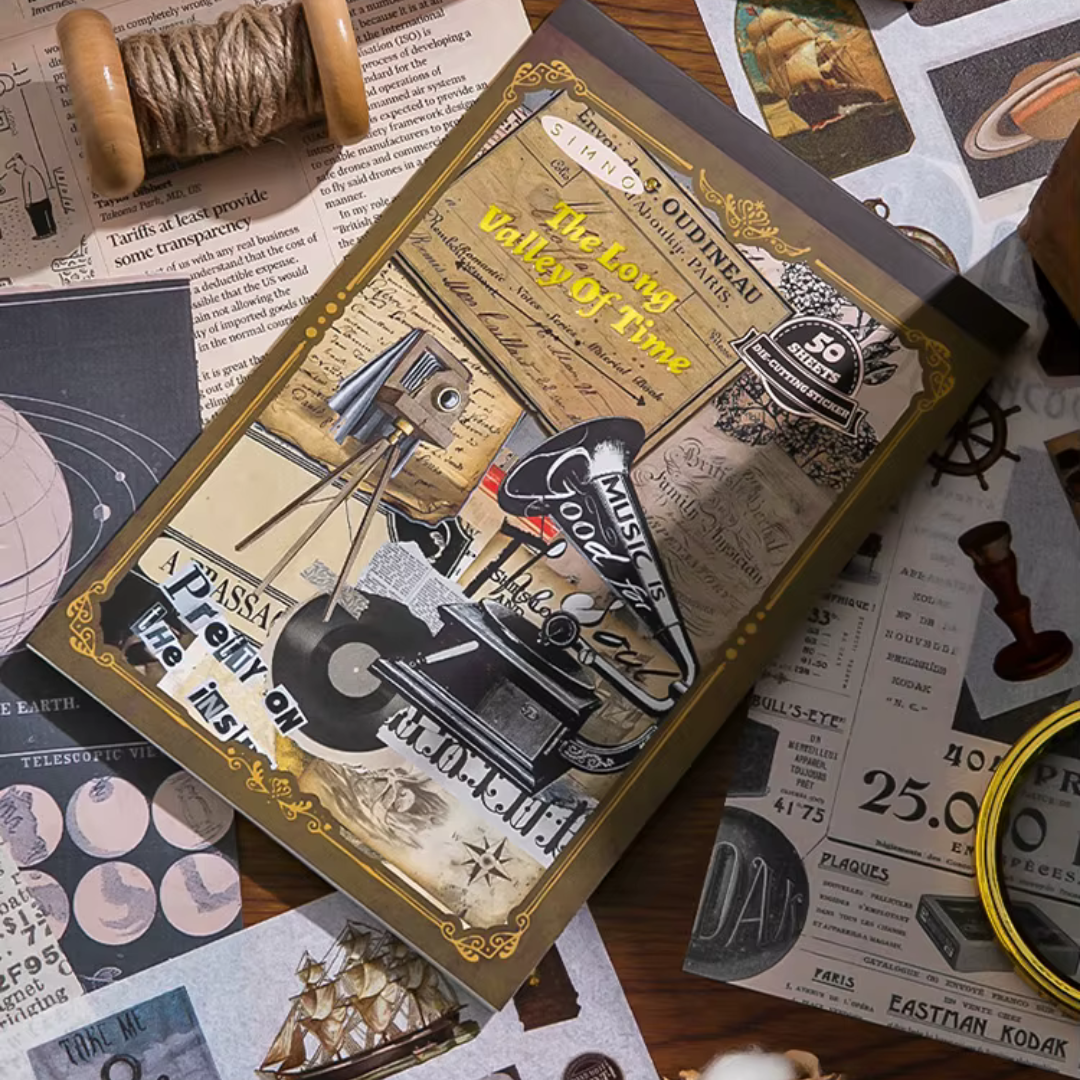 Long Valley of Time Vintage Sticker and Paper Book