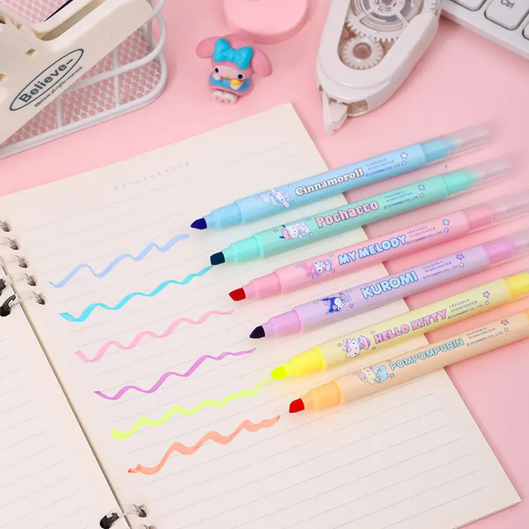 Sanrio Double End Highlighter 6 Pack