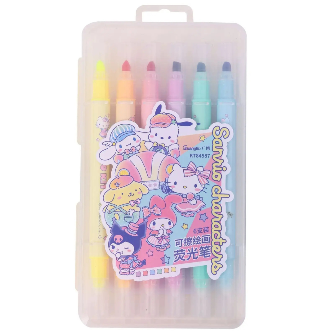 Sanrio Double End Highlighter 6 Pack