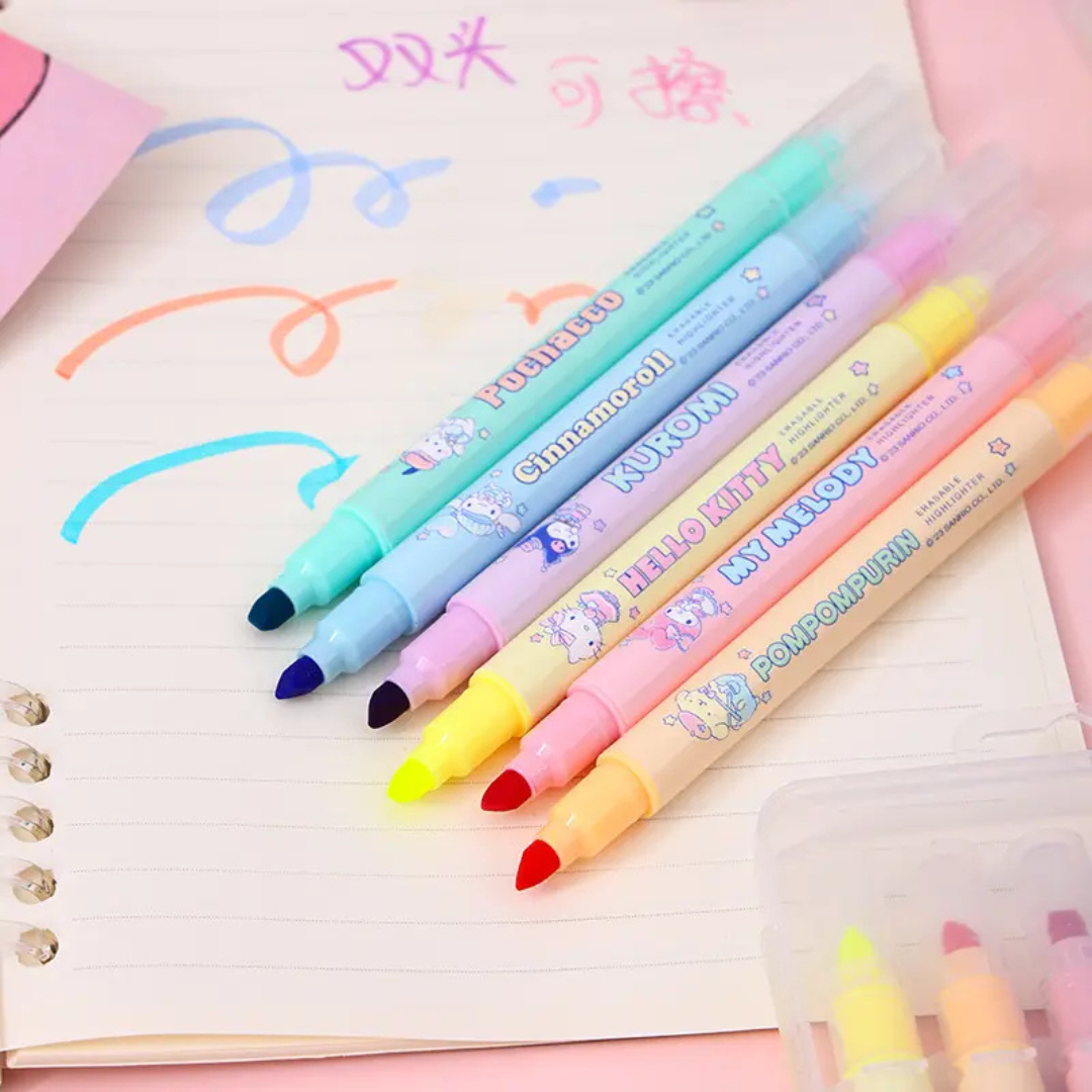Sanrio Double End Highlighter 6 Pack