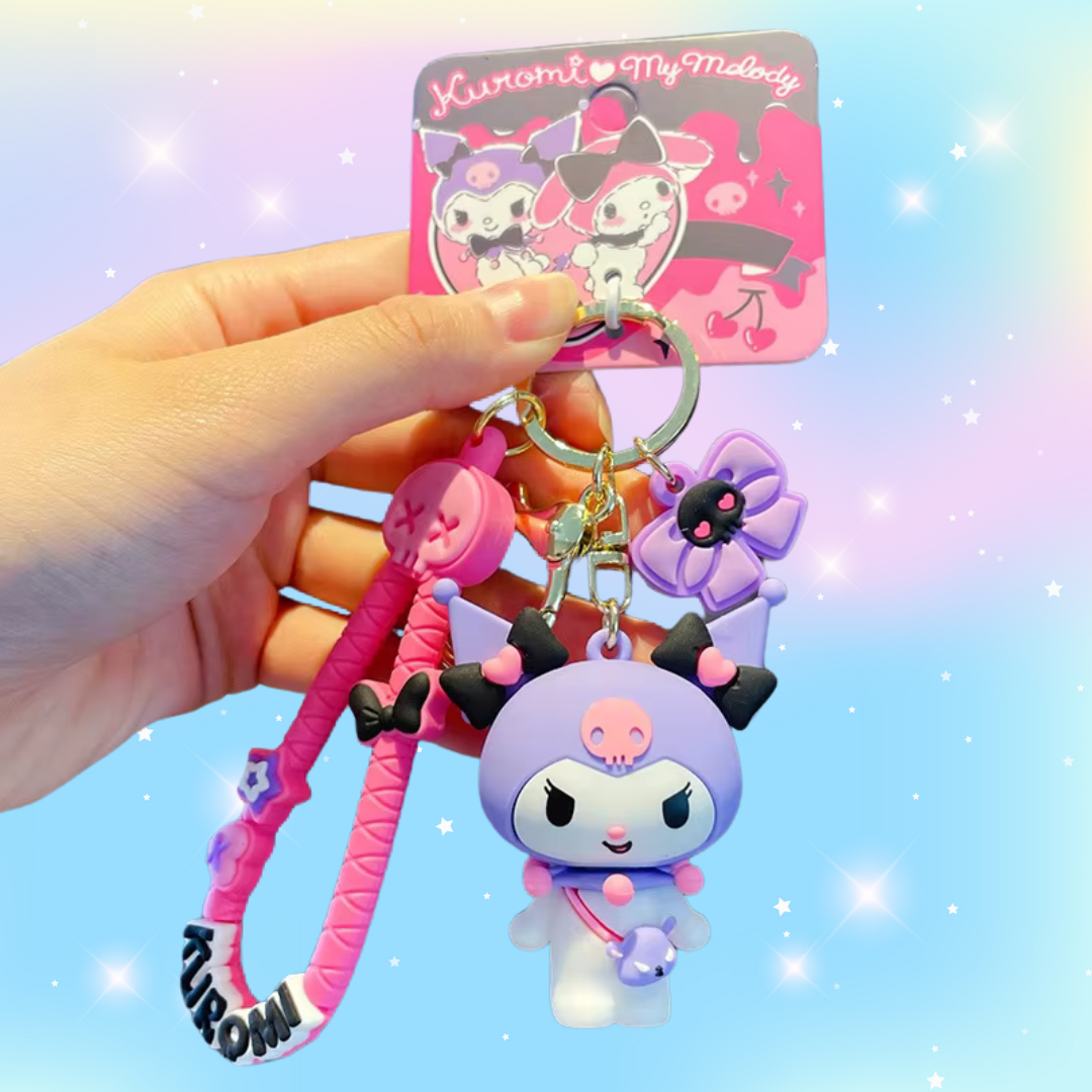 Kuromi Crossover Charm Keychain