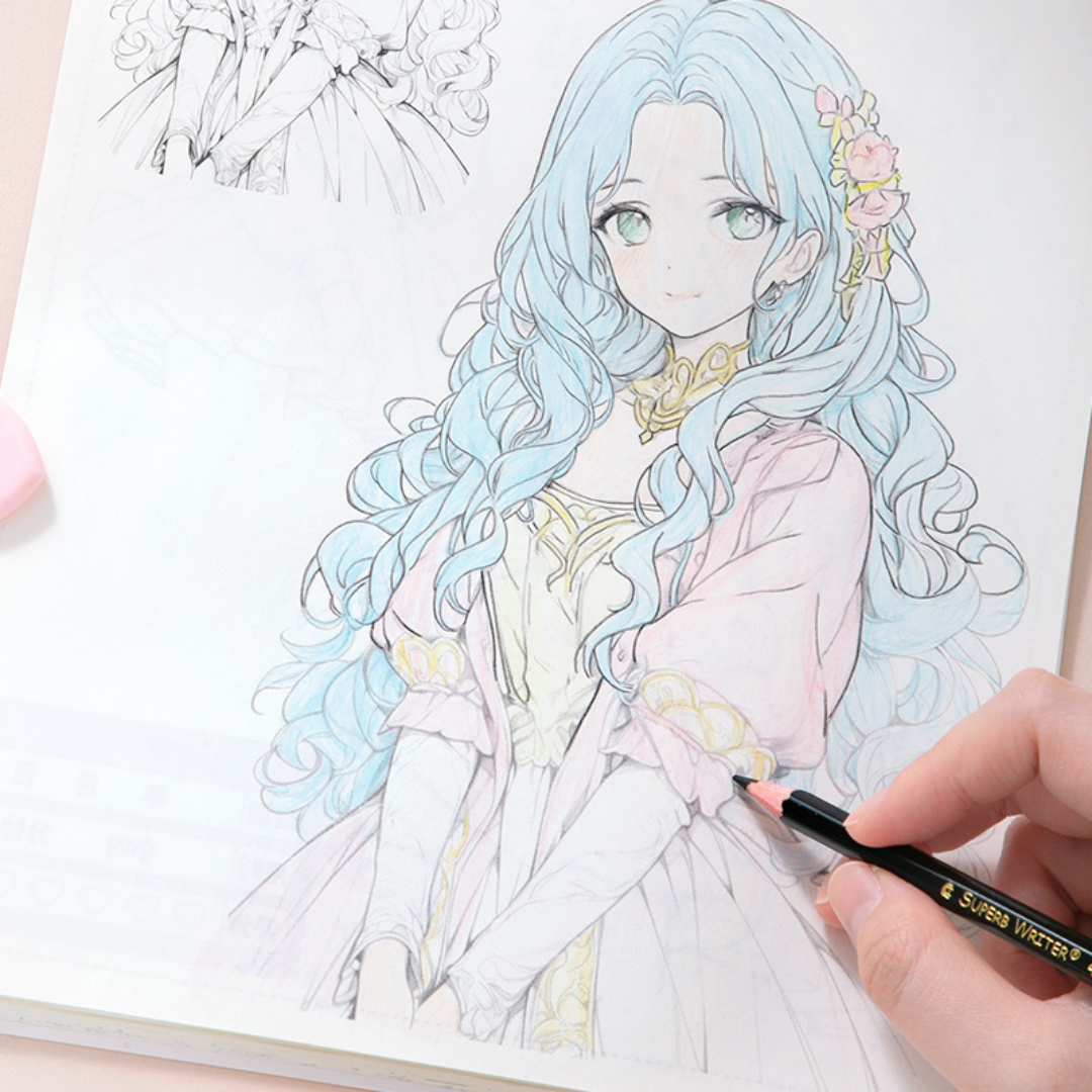 Anime Illustration Colouring Book