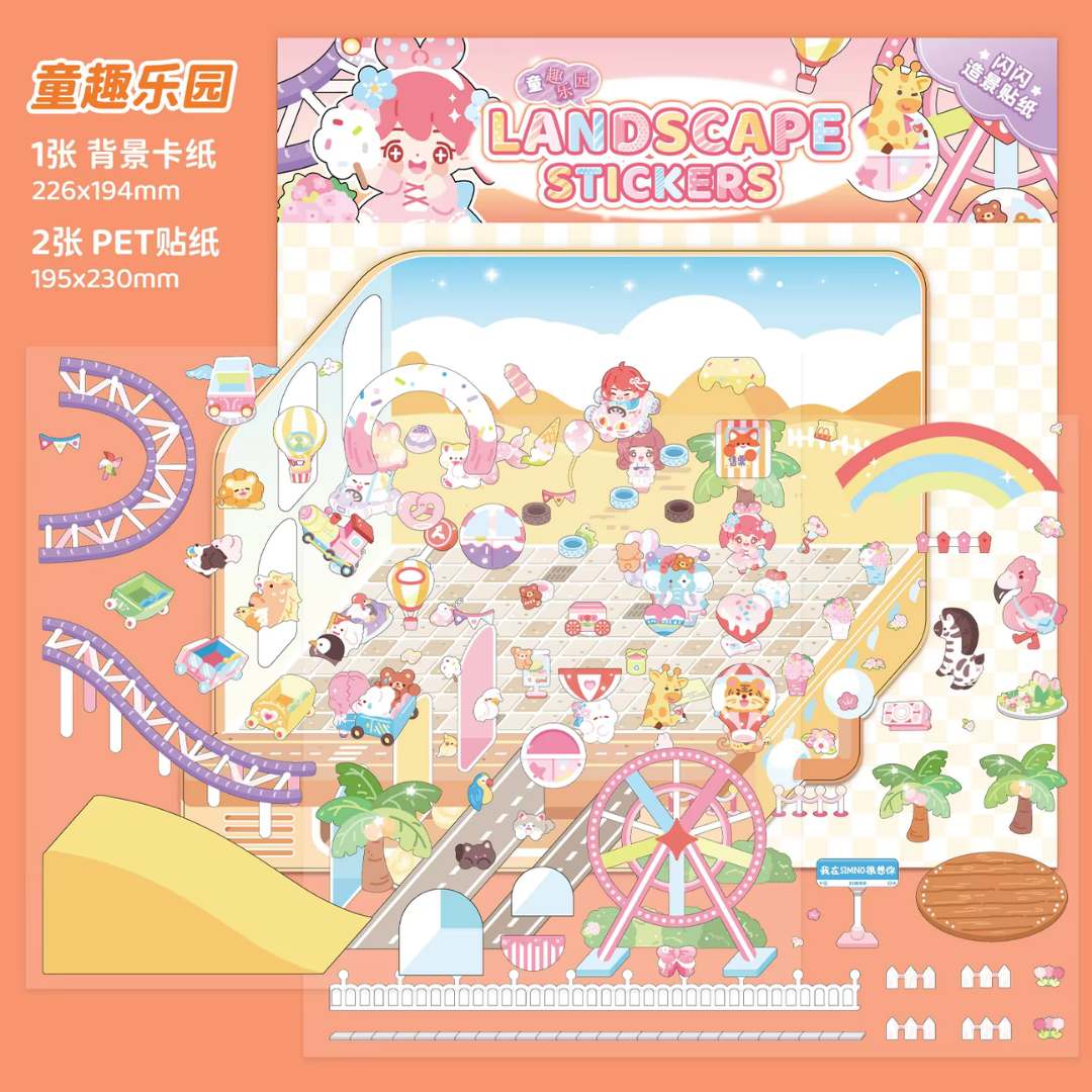 Chibi Worlds Isometric Sticker Scene