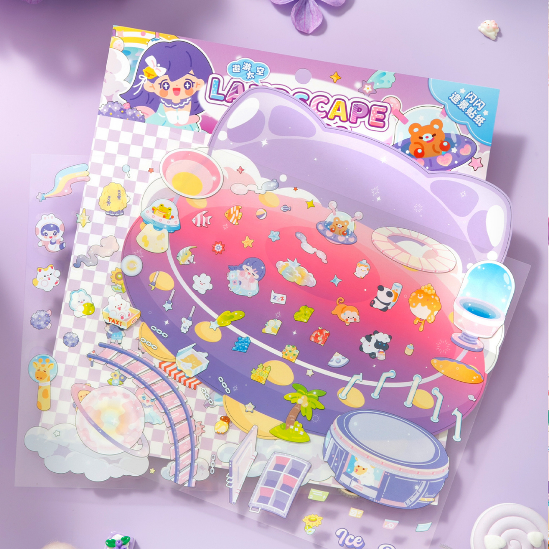 Chibi Worlds Isometric Sticker Scene