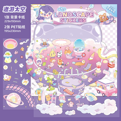 Chibi Worlds Isometric Sticker Scene