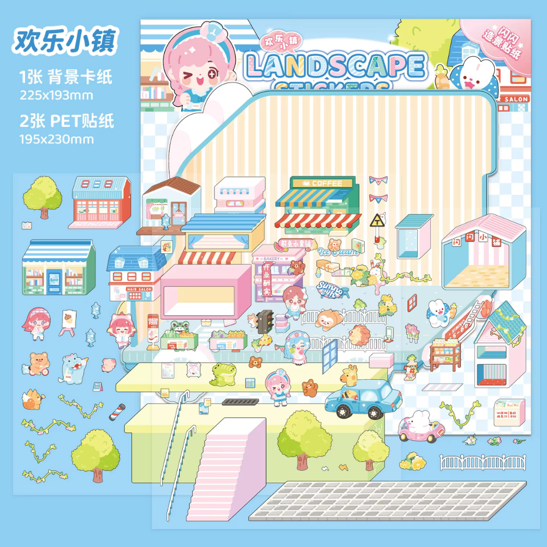 Chibi Worlds Isometric Sticker Scene