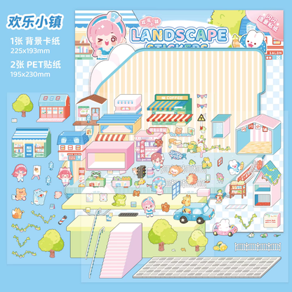 Chibi Worlds Isometric Sticker Scene