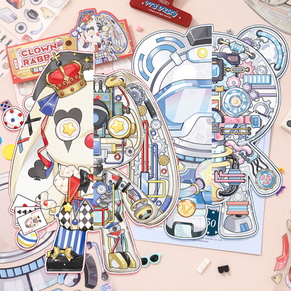 Steampunk Rabbit Jumbo Isometric Sticker Scene