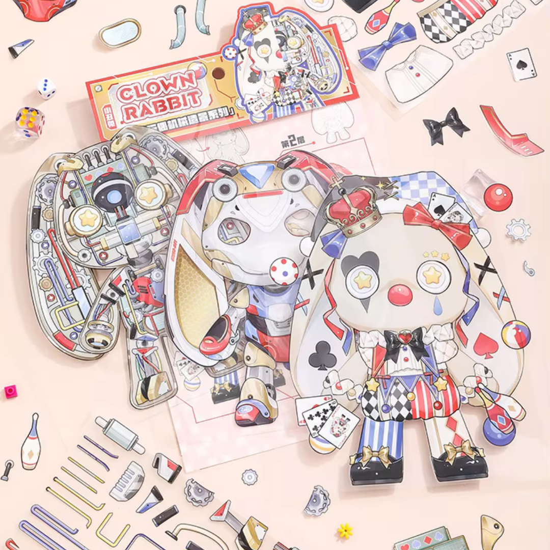 Steampunk Rabbit Jumbo Isometric Sticker Scene