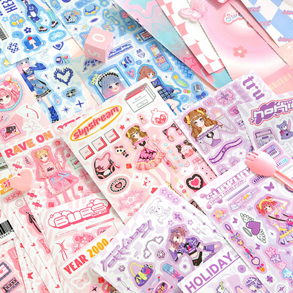 Pink Party Anime Girl Sticker Book