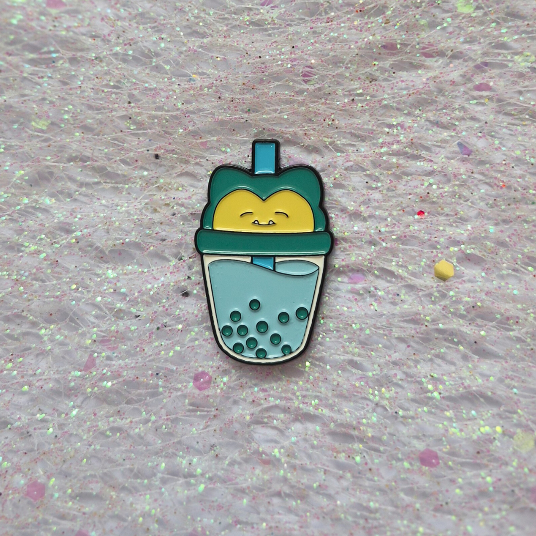 Boba Tea Snorlax Fruit Enamel Alloy Pin