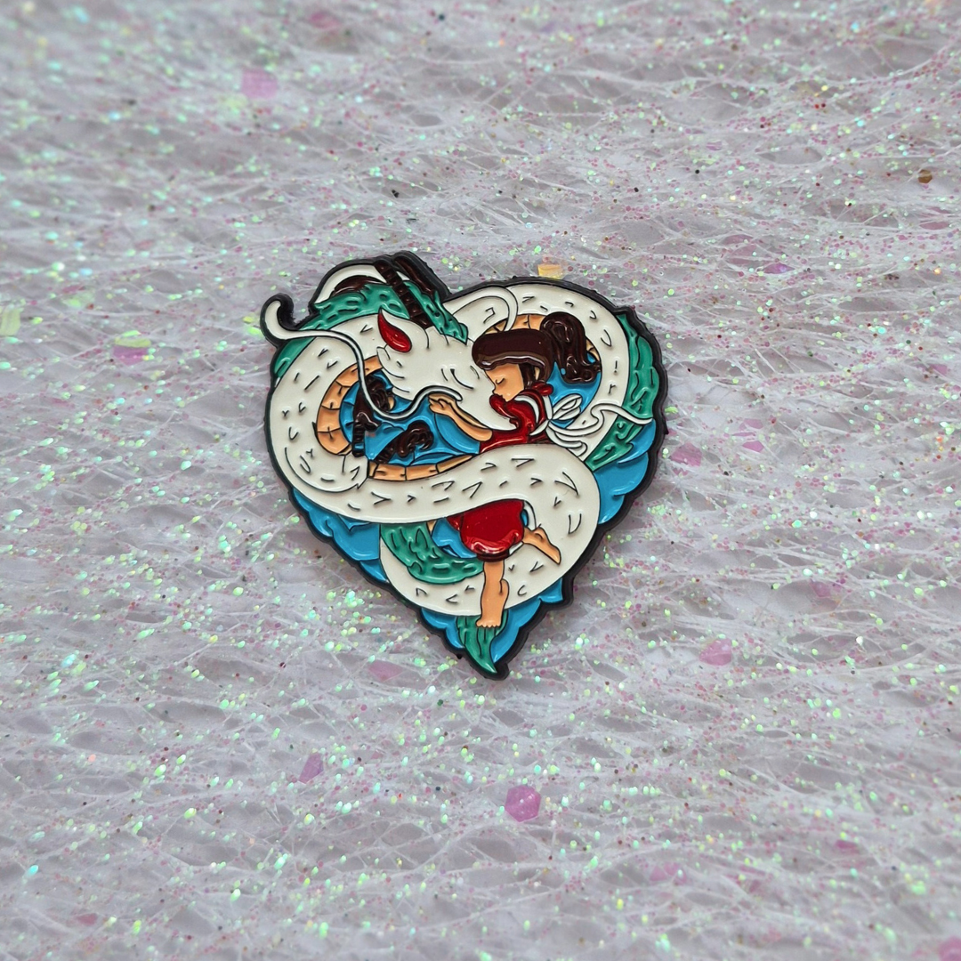 Spirited Away Haku and Chihiro Enamel Alloy Pin