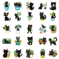 Black Cat Plant Attack 50 Piece Sticker Pack