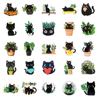Black Cat Plant Attack 50 Piece Sticker Pack